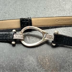NWOT Coldwater Creek Women’s Leather Belt w/Metal Motif - size 1X